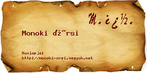 Monoki Örsi névjegykártya
